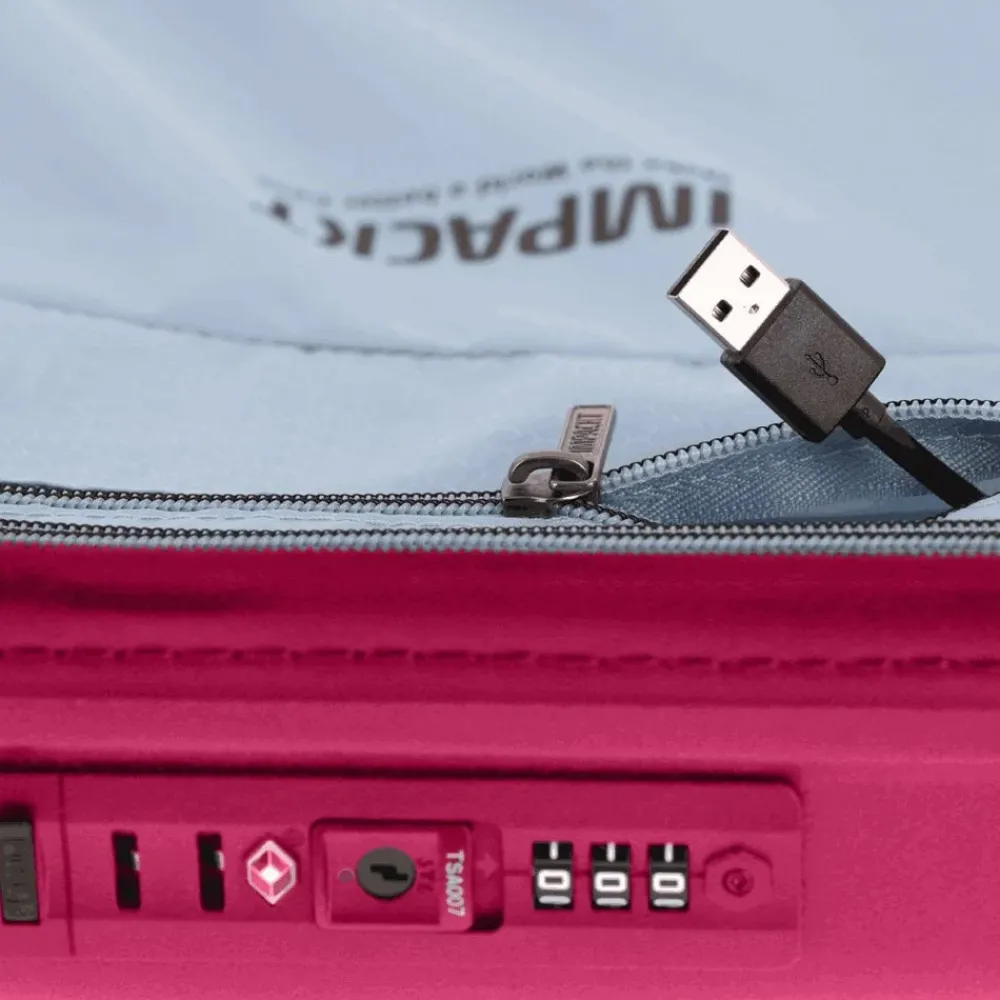 Handbagage Koffers^Impackt Spinner koffer 55 cm flora pink