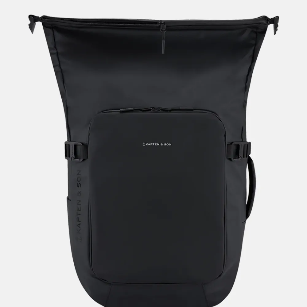 Laptop Rugzakken^Kapten & Son Lisbon roll-top laptoprugzak all black