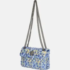 Schoudertassen^Kurt Geiger Kensington schoudertas sequins mini boucle blue pale