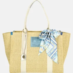 Shoppers^Kurt Geiger Southbank tote shopper raffia XXL beige combi