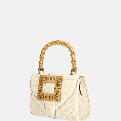 Handtassen^Laurent David Bamboo handtas S off white