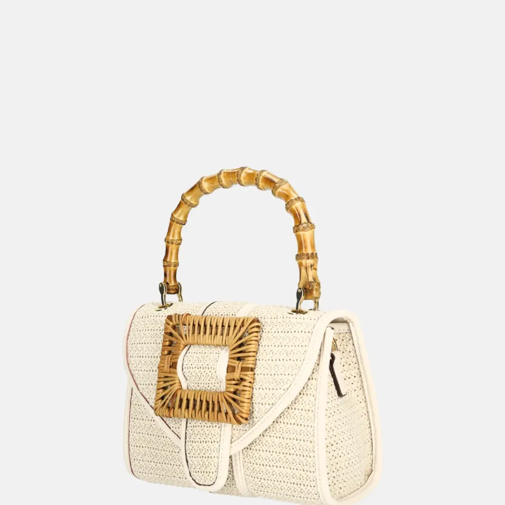 Handtassen^Laurent David Bamboo handtas S off white