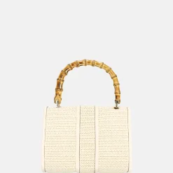 Handtassen^Laurent David Bamboo handtas S off white
