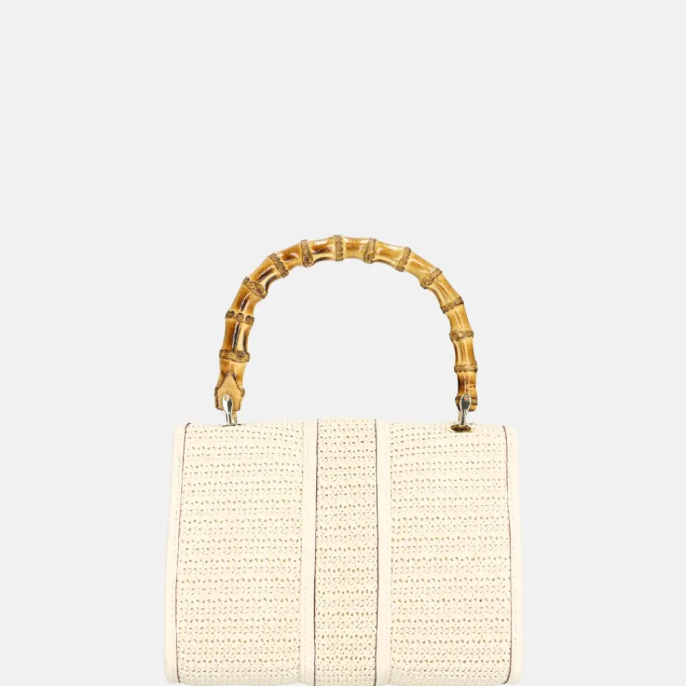 Handtassen^Laurent David Bamboo handtas S off white