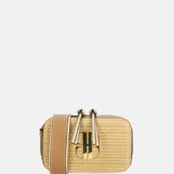 Crossbody Tassen^Laurent David Raffia crossbody tas cognac