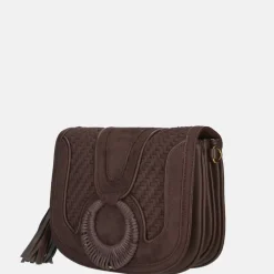 Schoudertassen^Laurent David schoudertas dark brown