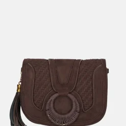 Schoudertassen^Laurent David schoudertas dark brown