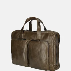 Heren Laptoptassen^Leonhard Heyden Porto laptoptas 15 inch grey brown