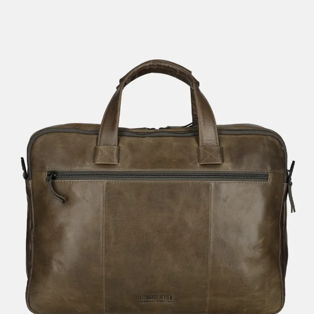 Heren Laptoptassen^Leonhard Heyden Porto laptoptas 15 inch grey brown