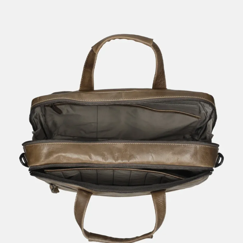 Heren Laptoptassen^Leonhard Heyden Porto laptoptas 15 inch grey brown