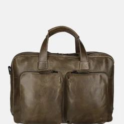 Heren Laptoptassen^Leonhard Heyden Porto laptoptas 15 inch grey brown