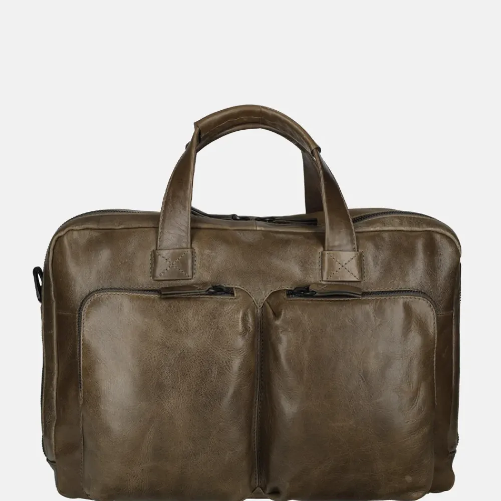 Heren Laptoptassen^Leonhard Heyden Porto laptoptas 15 inch grey brown