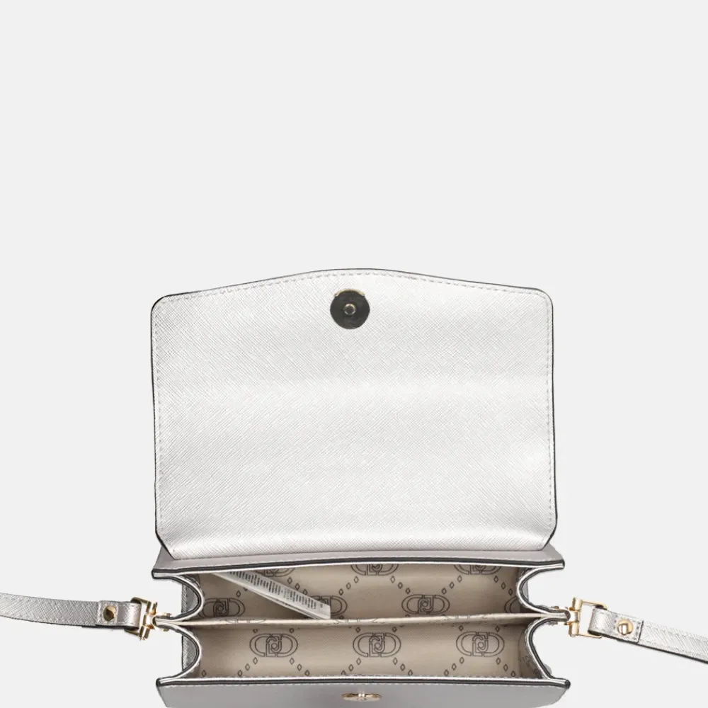 Crossbody Tassen^Liu Jo Saffiano crossbody tas silver