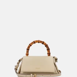 Handtassen^Loulou Essentiels Mae Bamboo handtas beige