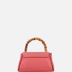 Handtassen^Loulou Essentiels Mae Bamboo handtas grapefruit