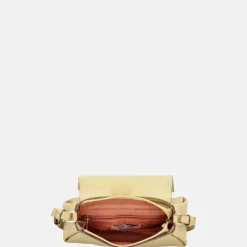 Handtassen^Loulou Essentiels Mae Bamboo handtas sorbet yellow