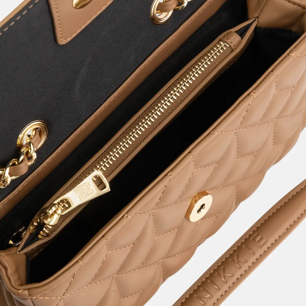 Schoudertassen^Nikkie Ann schoudertas caramel