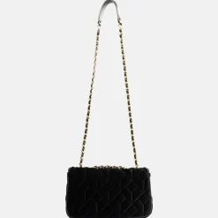 Schoudertassen^Nikkie Ann velvet schoudertas black