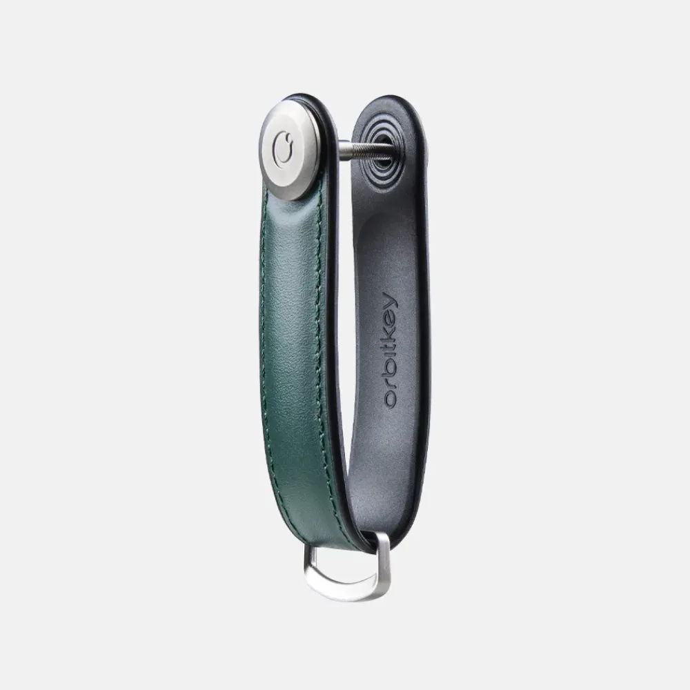 Sleutelhangers^Orbitkey Hybrid Leather sleutelhanger pine green