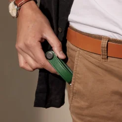 Sleuteletuis^Orbitkey Key Organizer 2.0 pebbled leather emerald