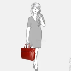 Schoolhandtassen | Dames Laptoptassen^Piquadro Blue Square laptopshopper 16 inch rosso