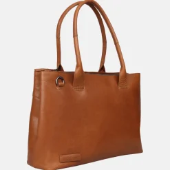 Dames Laptoptassen | Heren Laptoptassen^Plevier Amber shopper 15 inch cognac