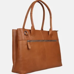 Dames Laptoptassen | Heren Laptoptassen^Plevier Amber shopper 15 inch cognac