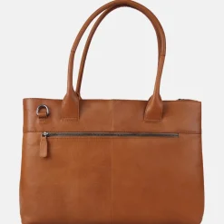 Dames Laptoptassen | Heren Laptoptassen^Plevier Amber shopper 15 inch cognac