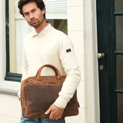Heren Laptoptassen^Plevier Colmar laptoptas 15 inch donkerbruin
