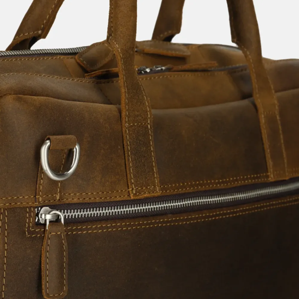 Heren Laptoptassen^Plevier Coventry laptoptas 15 inch donkerbruin