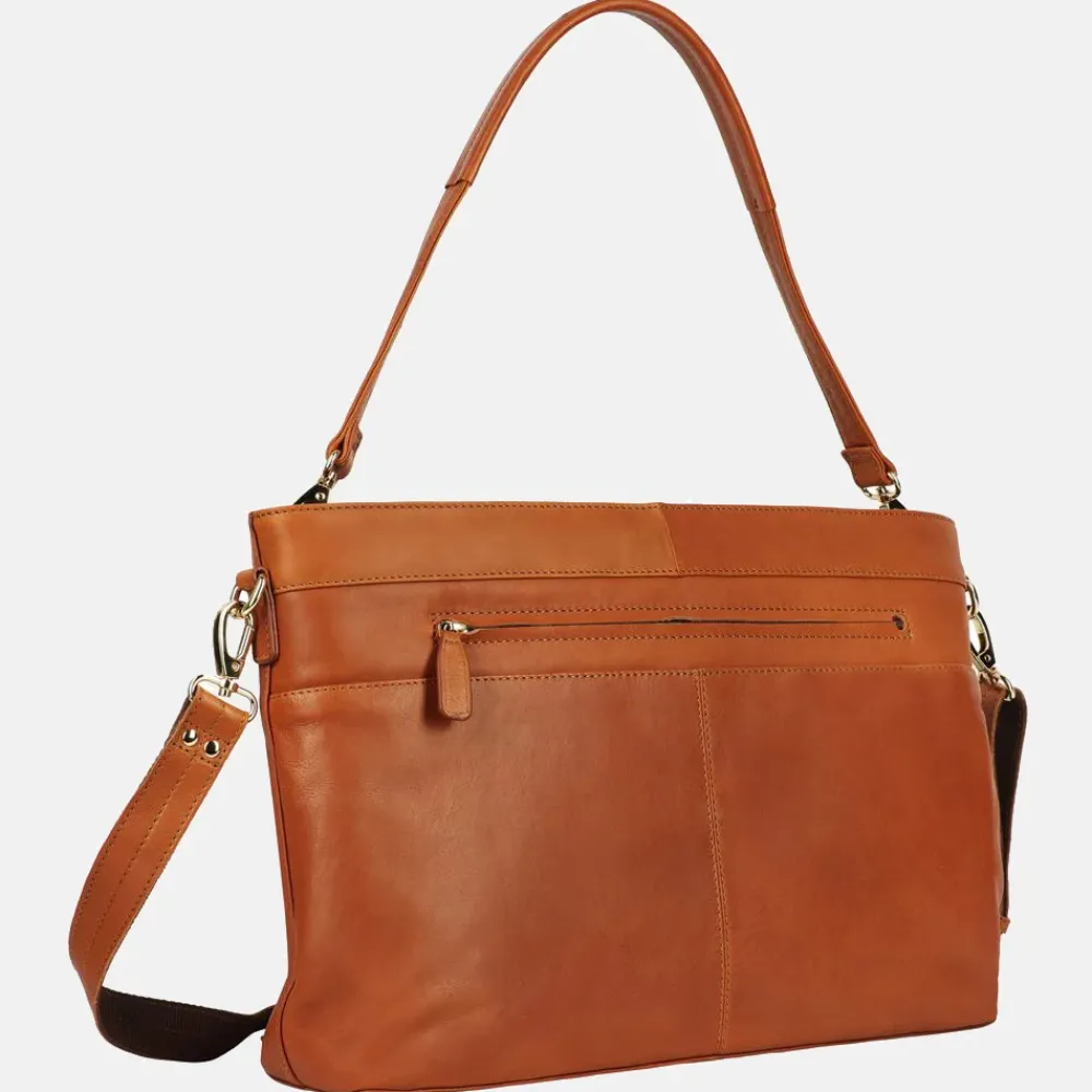 Dames Laptoptassen^Plevier Millau laptoptas 15 inch cognac
