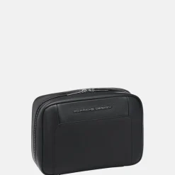Toilettassen^Porsche Design Roadster toilettas met haak leer black