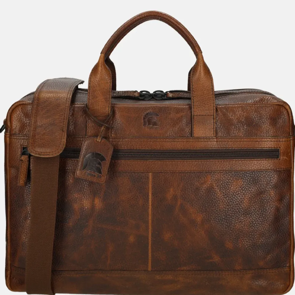 Heren Laptoptassen | Dames Laptoptassen^Pylos 59 Sarda laptoptas 17 inch laptoptas brandy