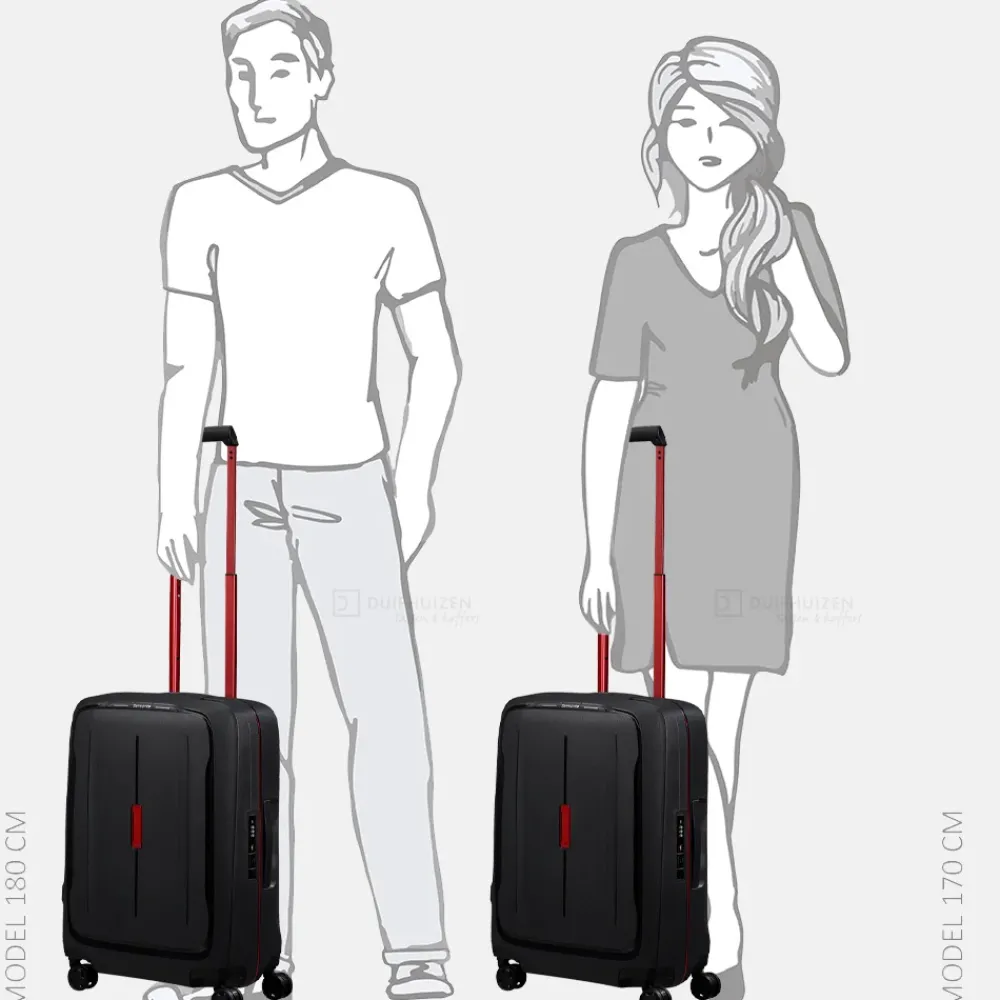 Handbagage Koffers^Samsonite Essens handbagage koffer 55 cm charcoal/red