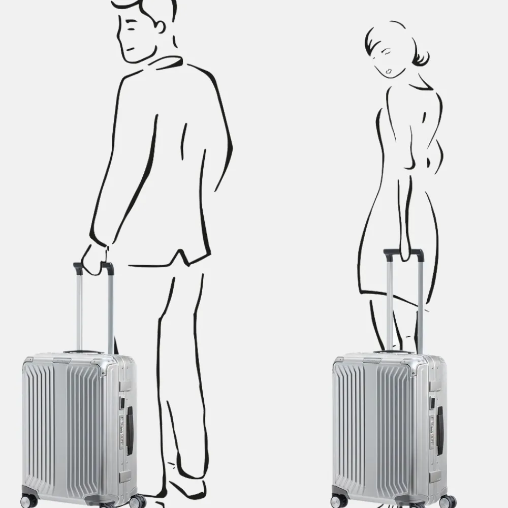 Handbagage Koffers^Samsonite Lite-Box Alu spinner 55 cm aluminium