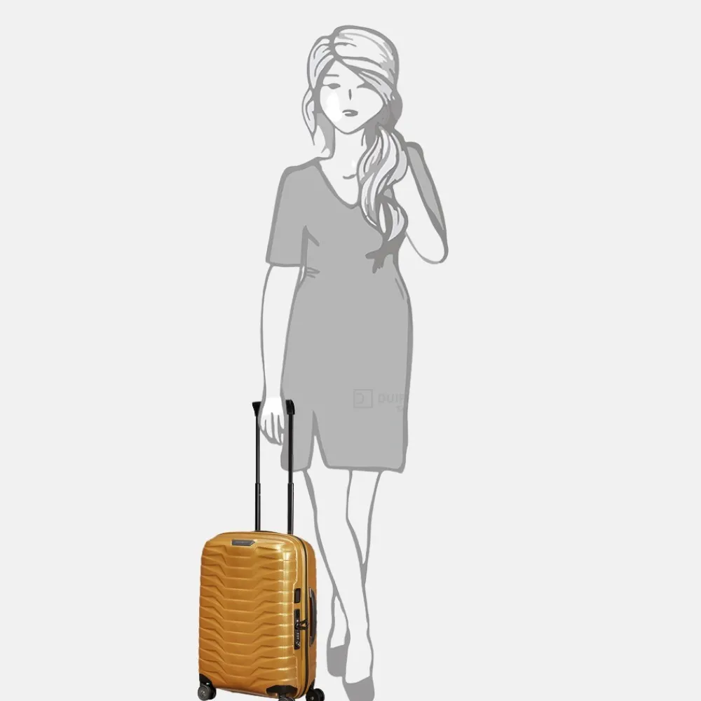 Handbagage Koffers^Samsonite Proxis expandable handbagage spinner 55 cm honey gold