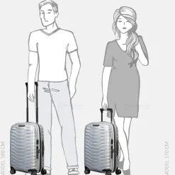 Handbagage Koffers^Samsonite Proxis expandable handbagage koffer 55 cm silver