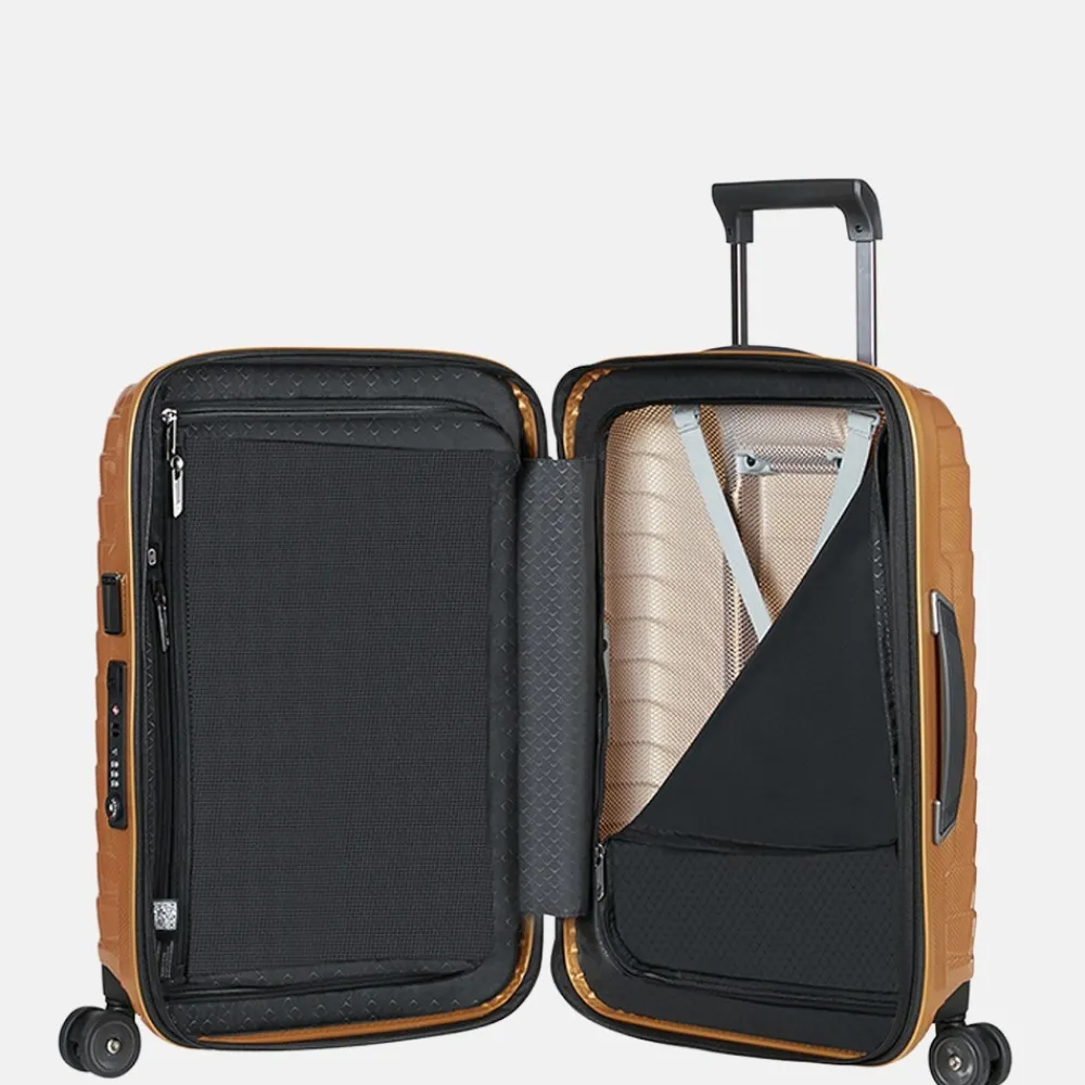 Handbagage Koffers^Samsonite Proxis expandable handbagage spinner 55 cm honey gold