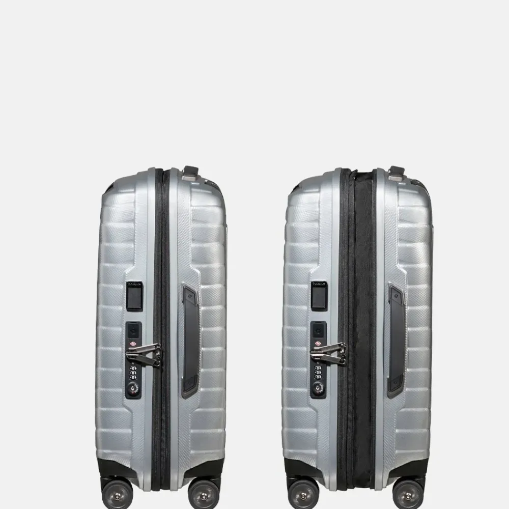 Handbagage Koffers^Samsonite Proxis expandable handbagage koffer 55 cm silver