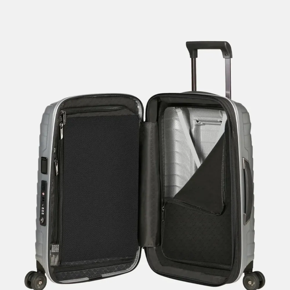 Handbagage Koffers^Samsonite Proxis expandable handbagage koffer 55 cm silver