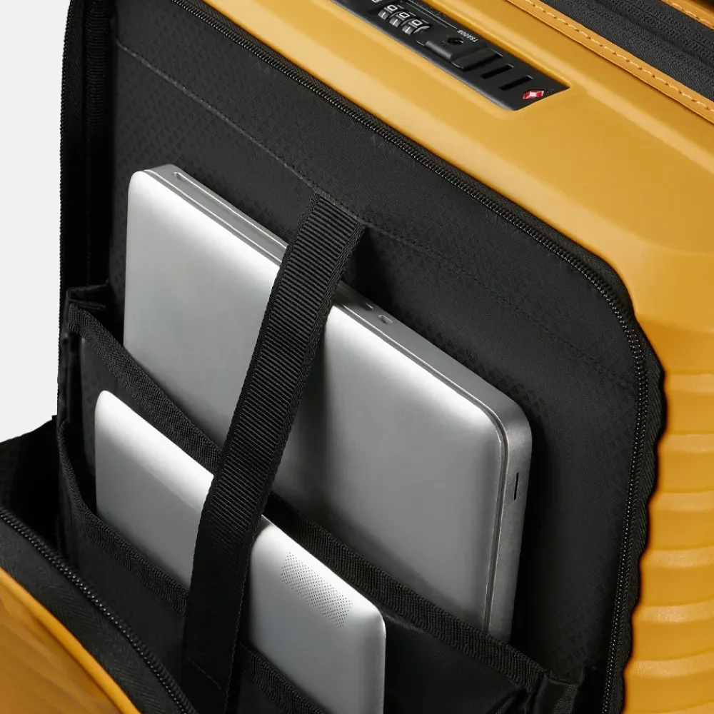 Handbagage Koffers^Samsonite Upscape Frontpocket handbagage koffer 55 cm yellow