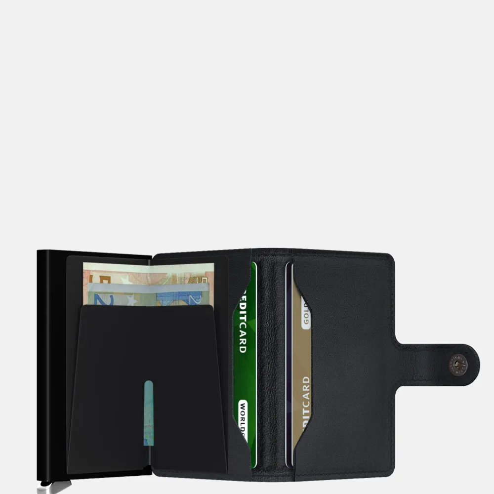 Pasjeshouders | Heren Portemonnees^Secrid Miniwallet Inox Emboss Lines pasjeshouder black
