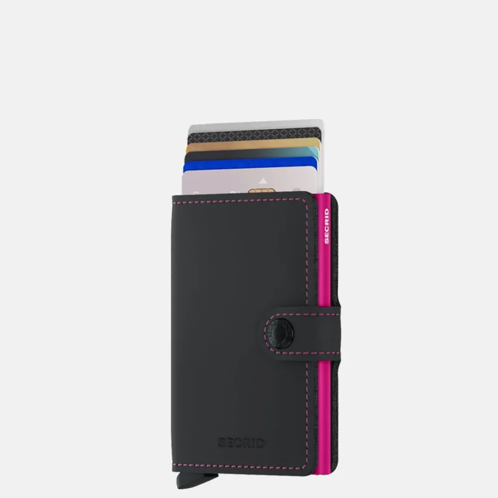 Pasjeshouders | Gepersonaliseerde Portemonnees^Secrid Miniwallet matte black & fuchsia