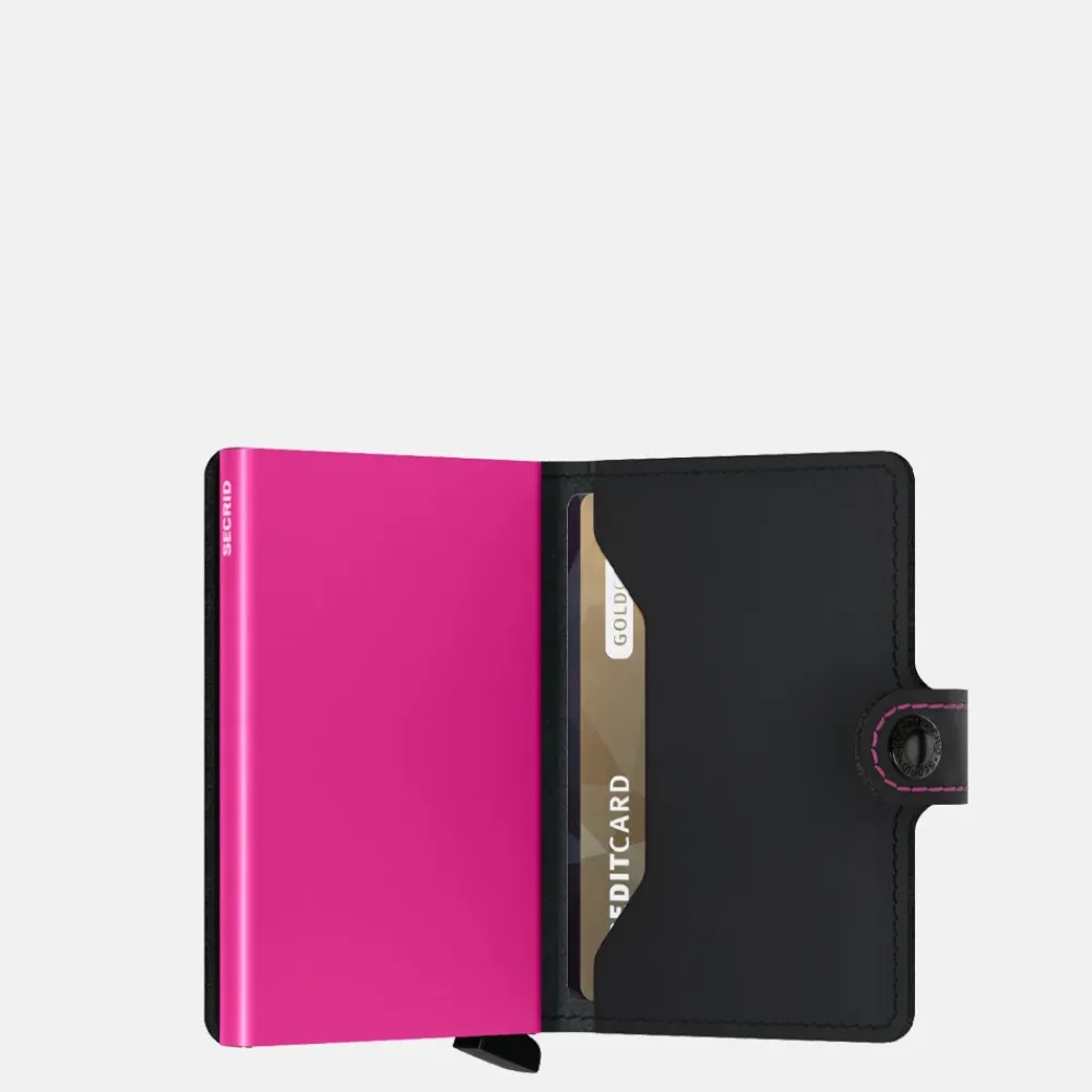 Pasjeshouders | Gepersonaliseerde Portemonnees^Secrid Miniwallet matte black & fuchsia