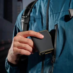 Pasjeshouders | Heren Portemonnees^Secrid Miniwallet pasjeshouder matte black & ochre