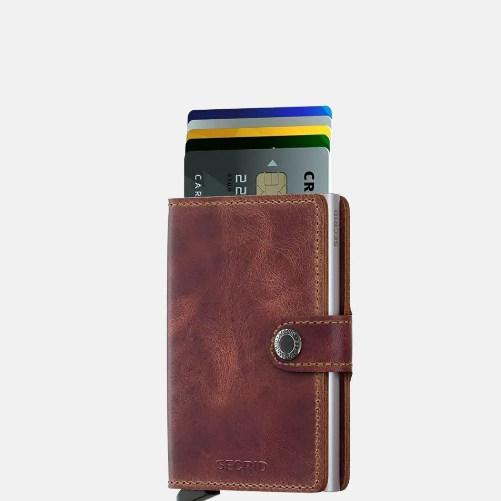 Pasjeshouders | Heren Portemonnees^Secrid Miniwallet pasjeshouder brown vintage