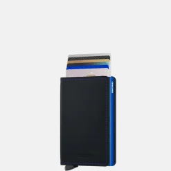 Heren Portemonnees | Gepersonaliseerde Portemonnees^Secrid Slimwallet pasjeshouder matte black & blue