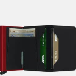 Pasjeshouders | Heren Portemonnees^Secrid Slimwallet pasjeshouder matte black red