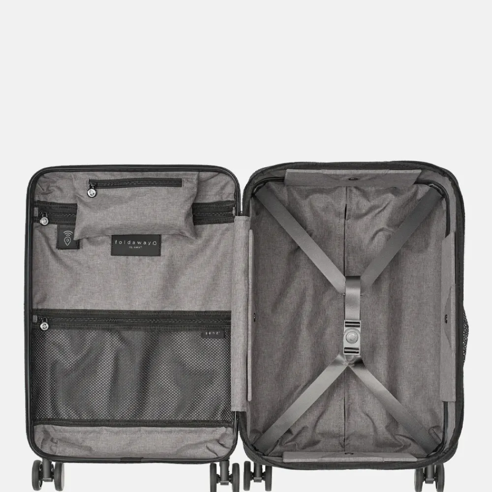 Handbagage Koffers^Senz Foldaway handbagage koffer opvouwbaar 55 cm passion red