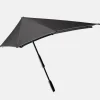 Paraplu'S^Senz Large stokparaplu pure black reflective